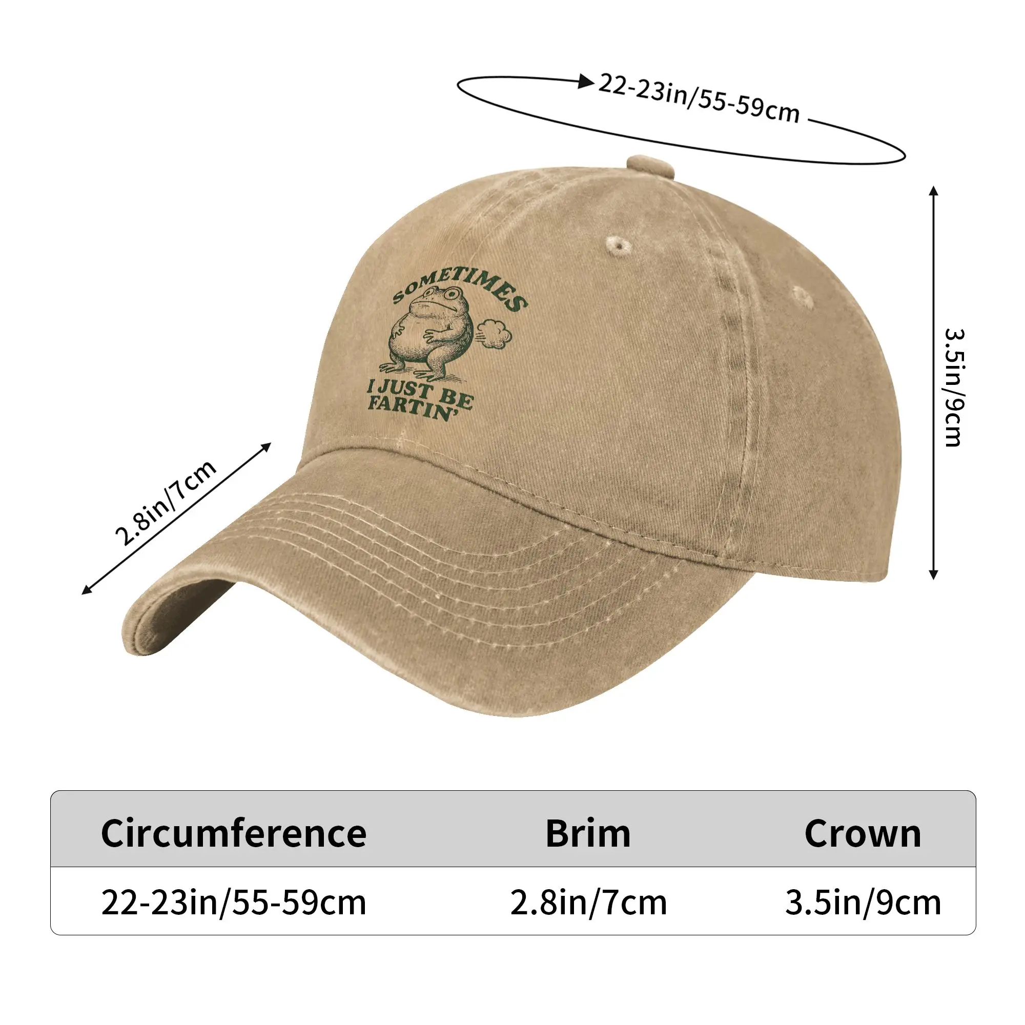 Sometimes I Just Be Farting Funny Frog Sun Baseball Cap  Couple Women Design Trucker Hat Spring Fashion Hot Sale Baseball Caps