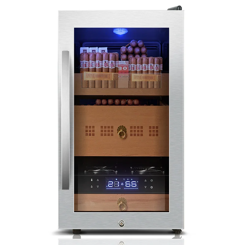Smart Automation Black Cigar Humidor Single Zone Electric Mini Cigar Humidors With Drawer