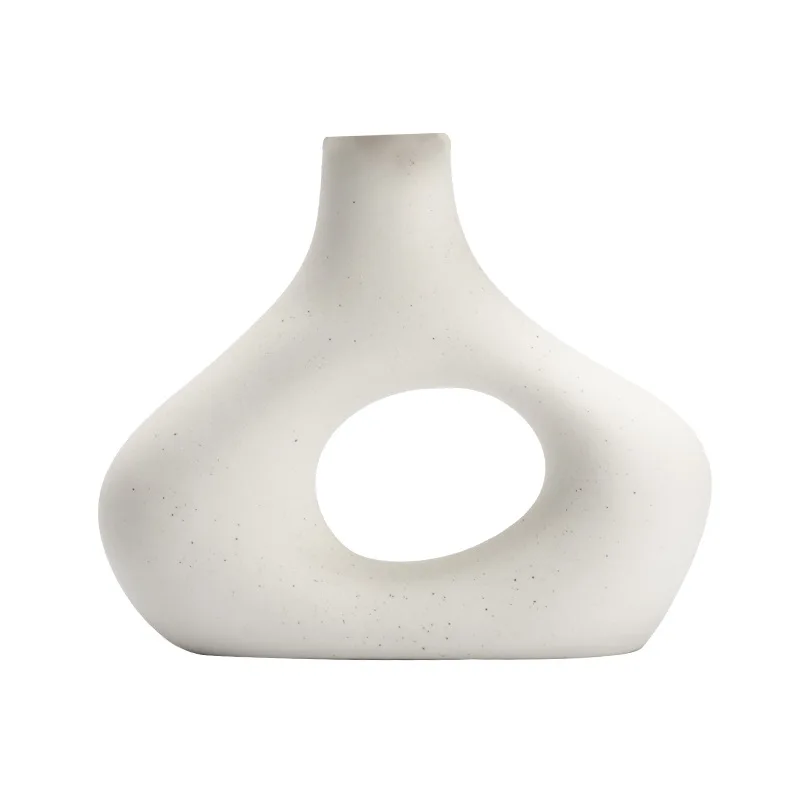 

Modern Nordic vase Ceramic insert vase Hydroponics Advanced sense ornament Simulation flower dried flower set with flower living