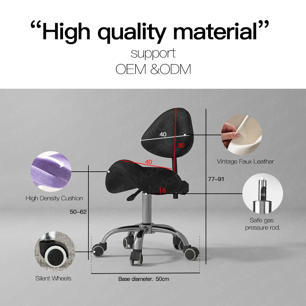 Pink Rolling Stool Swivel Dental Dentist Chair Stool Saddle Stool Rolling Gold Base Salon Beauty Gold Chair