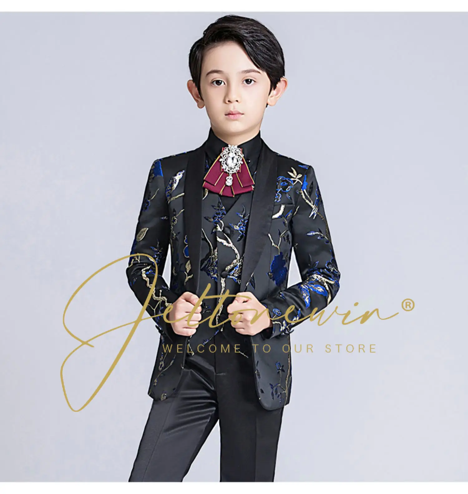 

Wedding Suit Kids Formal Blazer Clothing Set Gentleman Children Day Graduation Chorus Performance Dress Costume Boys Suit