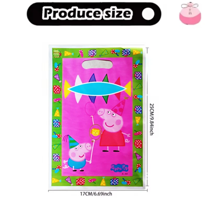 Peppa Pig Gift Bags Birthday Party Decoration Page Goody Biscuit Package Candy Bag Baby Shower Kids Boy Gifts Party Supplies