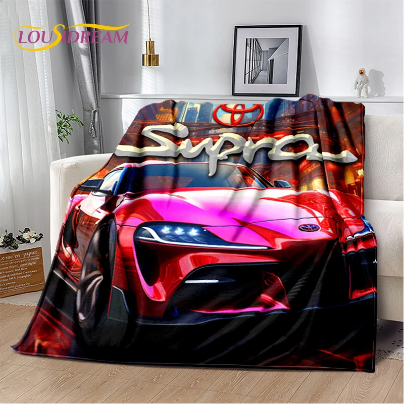 3D Racing Car T-TOYOTA  Supra Logo Soft Flannel Blanket for Beds Bedroom Sofa Picnic,Throw Blanket for Cover Outdoor Leisure Nap