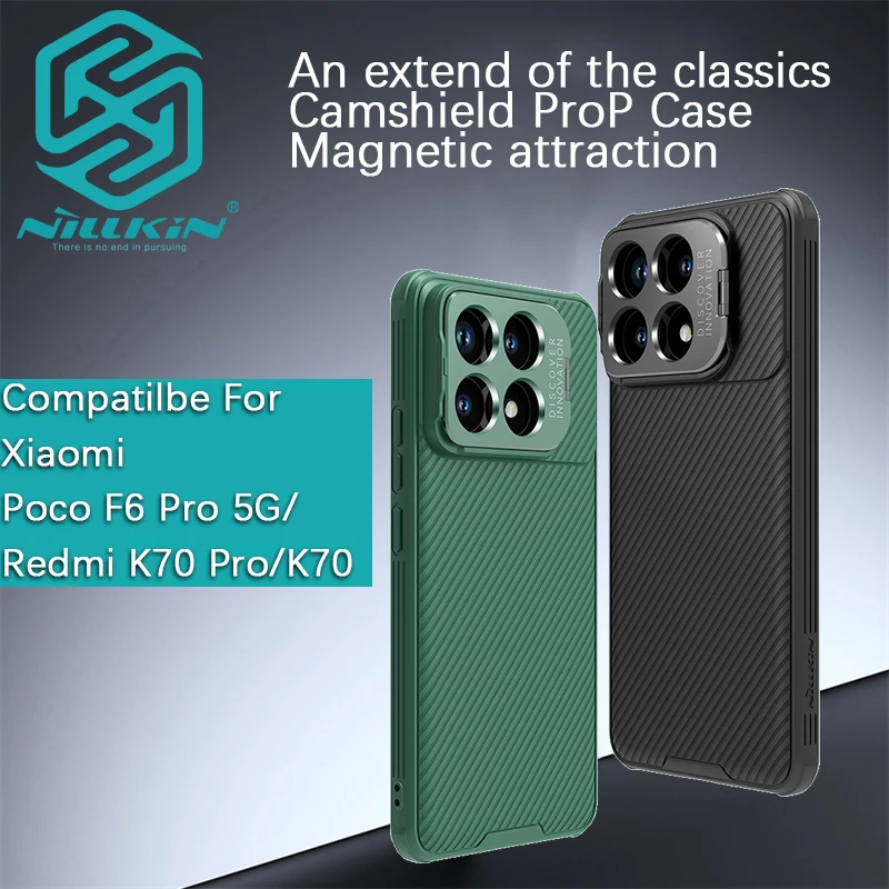 

For Xiaomi Poco F6 Pro/Redmi K70 Pro/Redmi K70 Nillkin CamShield Prop Magnetic case lens cover protective case phone Case shell