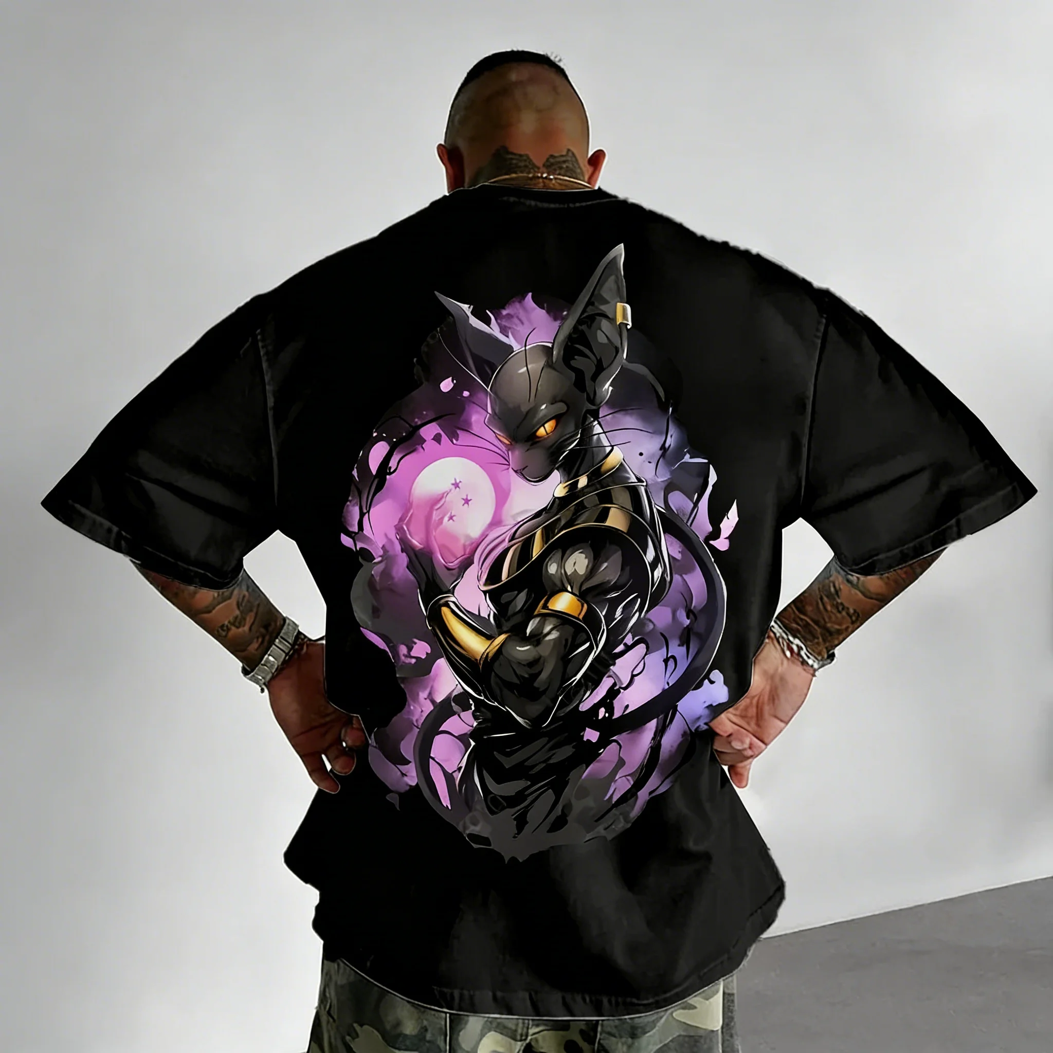 

Dragon Ball Anime GOKU Peripheral Printed Loose and Comfortable Sports Spring/Summer Men's Short sleeved T-shirt