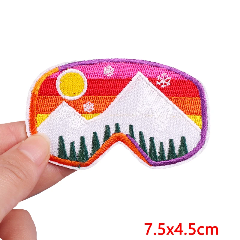 Outdoor Adventure Waves Embroidered Patch Camera Tape Patch Iron On Patches For Clothing thermoadhesive Patches On Clothes Badge