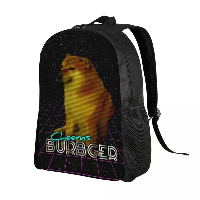 Cheemsburbger-mochila para ordenador portátil para hombre y mujer, bolsa de libros informal para escuela, estudiante universitario, Cheems, bolsas Meme