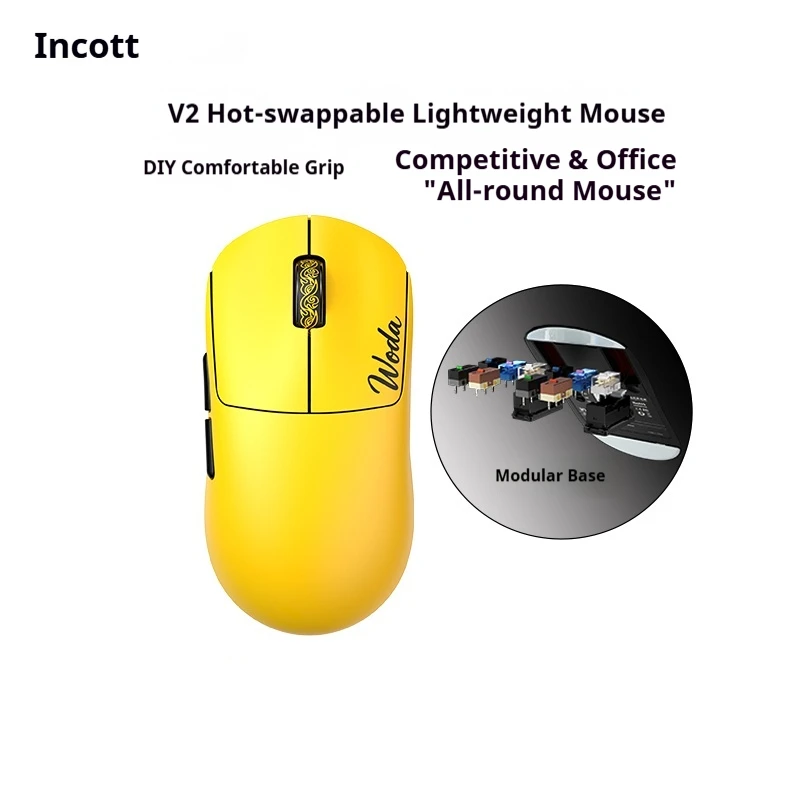 Incott G23 V2 Se/Pro souris trois modes 8K échange à chaud souris de jeu sans fil ergonomie personnalisée PC Gamer accessoires souris cadeaux