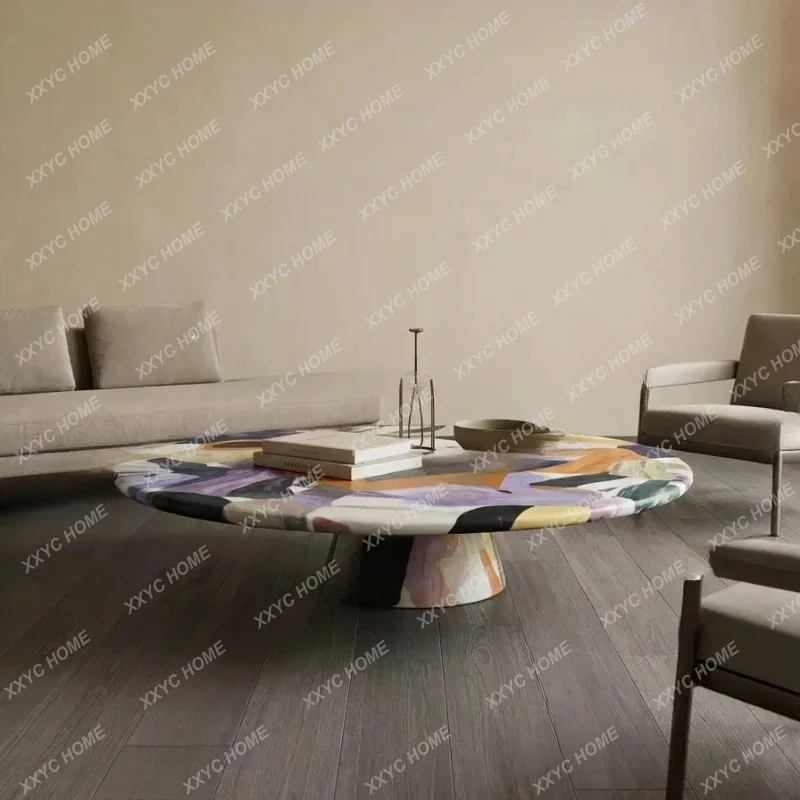 Living room villa high-end round coffee table home modern creative coffee tableTJ