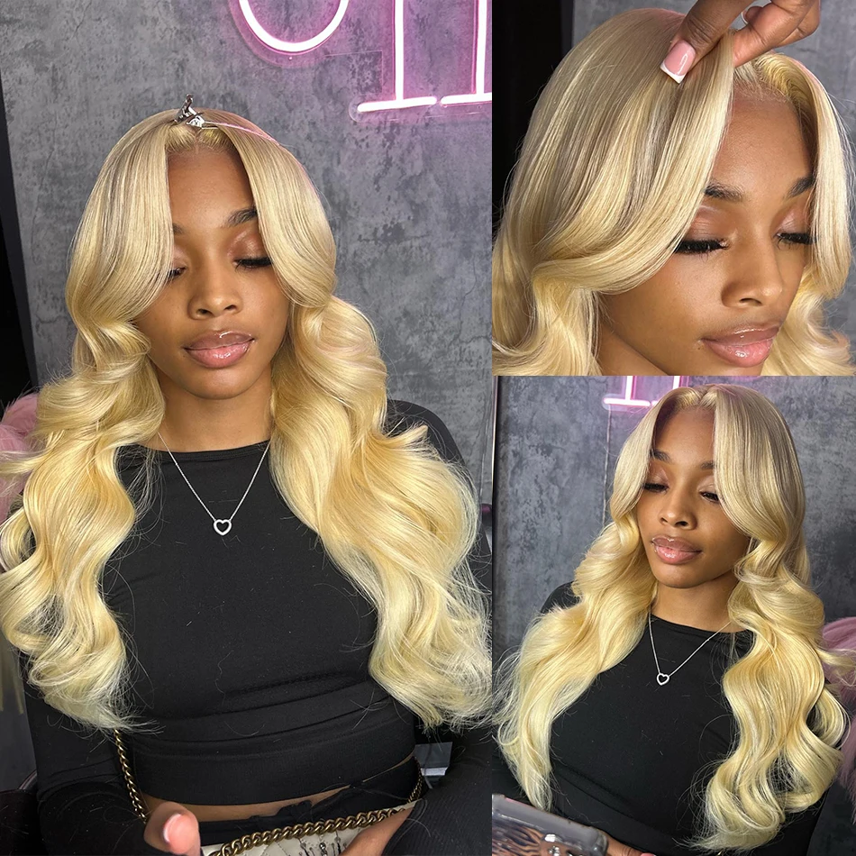 Rosabeauty-Lace Frontal Peruca de Cabelo Humano para Mulheres, HD Glueless Wig, Onda Corporal, Mel Loiro, Cor Brasileira, 13x4, 613