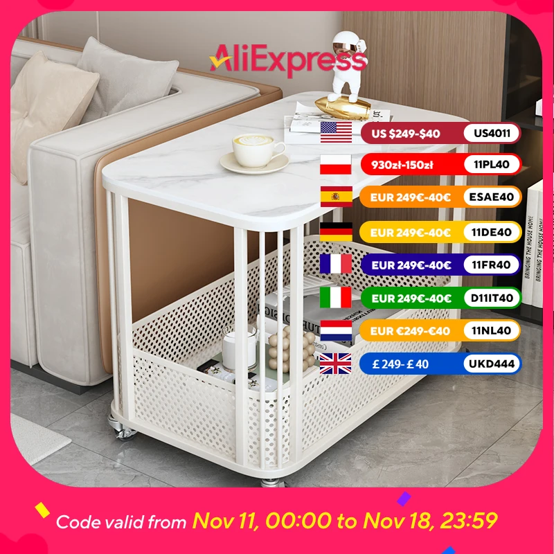 

Metal Gray Coffee Tables Gold Luxury Mobile Wheels Modern Side Coffee Tables Corner White Hallway Mesa De Noche Furniture Home