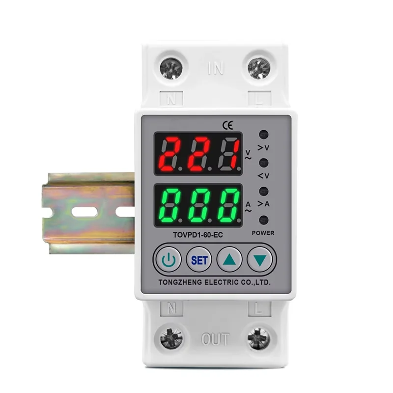 

ABJN-Rail 220V Adjustable Over And Under Voltage Protective Device Protector Relay Monitor Current Limit 63A