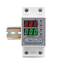 ABJN-Rail 220V Adjustable Over And Under Voltage Protective Device Protector Relay Monitor Current Limit 63A