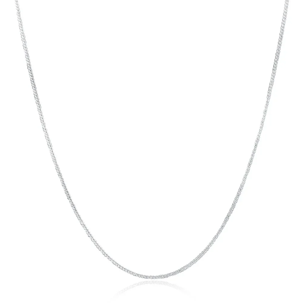 Collier latéral en argent regardé 925 pour hommes et femmes, bijoux de charme de mariage, mode, vente en gros, 16 pouces, 18 pouces, 20 pouces, 22 pouces, 24 pouces, 26 pouces, 28/30 pouces, 2mm