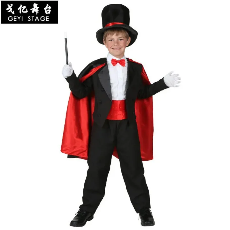 Cosplay Magician Costume Halloween Children's Day Costume Stage Performance Costume Classic Magician Costume Parent-child Costum