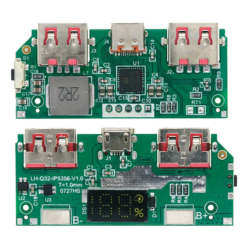 5V 3A Lithium Battery Digital Display Fast Charging Bank Module IP5356 TYPE-C Micro USB Mobile Power Motherboard