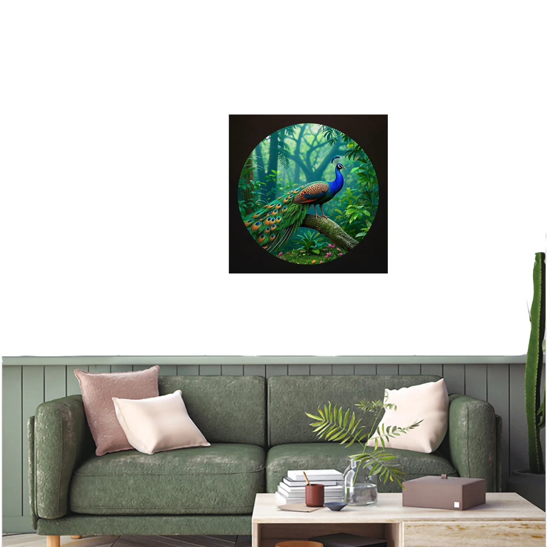 Three Ratels QHH17 Jungle Peacock Art Wall Stickers For home decoration