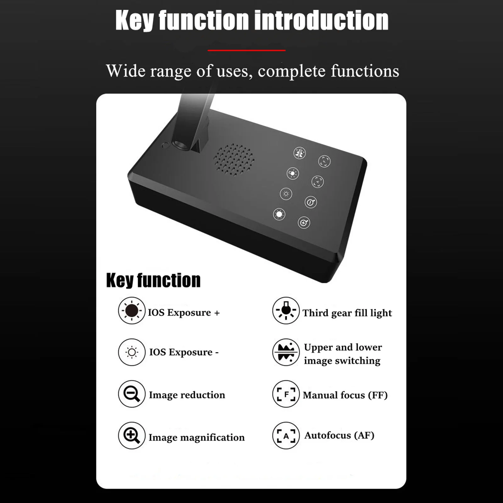 كاميرا مستند USB مع ضوء LED وميكروفون ، تركيز تلقائي ، كاميرا ويب 16 ميجابكسل ، حتى 30 إطارًا في الثانية ، مؤتمرات ويب مباشرة ، تعليم عن بعد