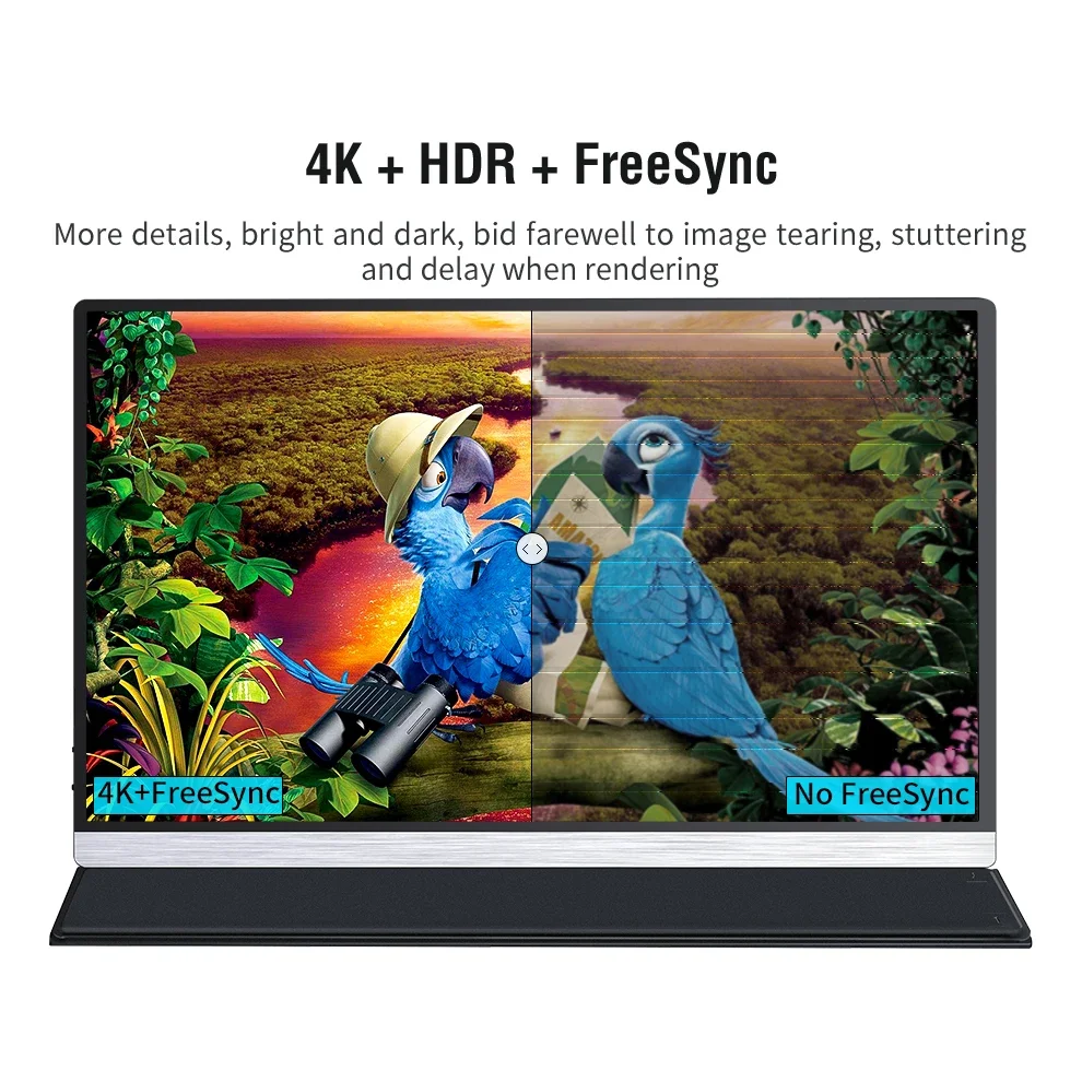 15.6 Cal 4K UHD dotykowy ekran przenośny Monitor 100% sRGB FreeSync HDMI type-c 3.1 Gaming Moblie wyświetlacz dla XBox PS4/5 przełącznik PC