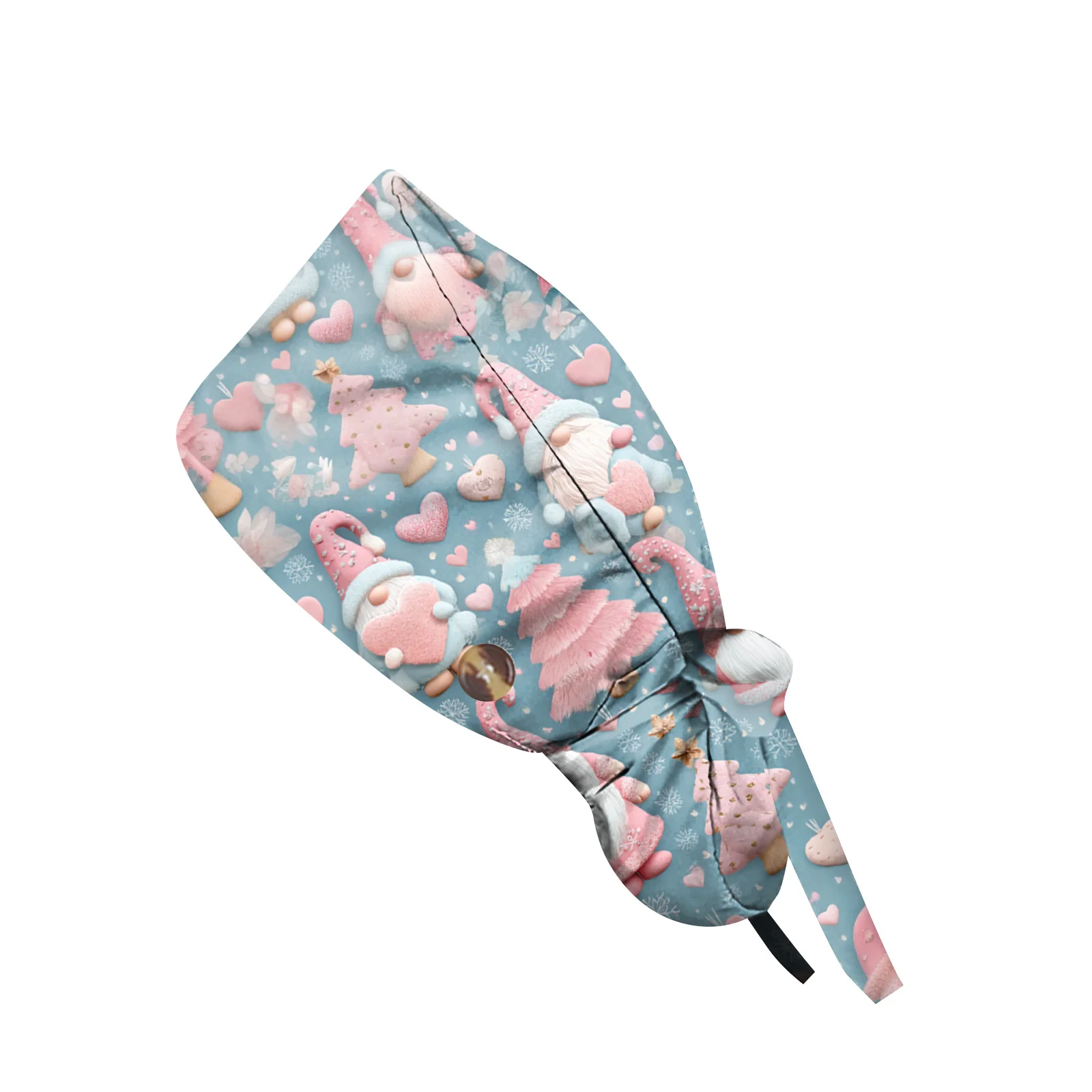 

Рождественская медицинская хирургическая шапочка с хвостиком с мультяшным принтом, уход за волосами медсестры, шапочка-скраб Baotou, шапки для салона красоты, шапки для кормления для мужчин и женщин