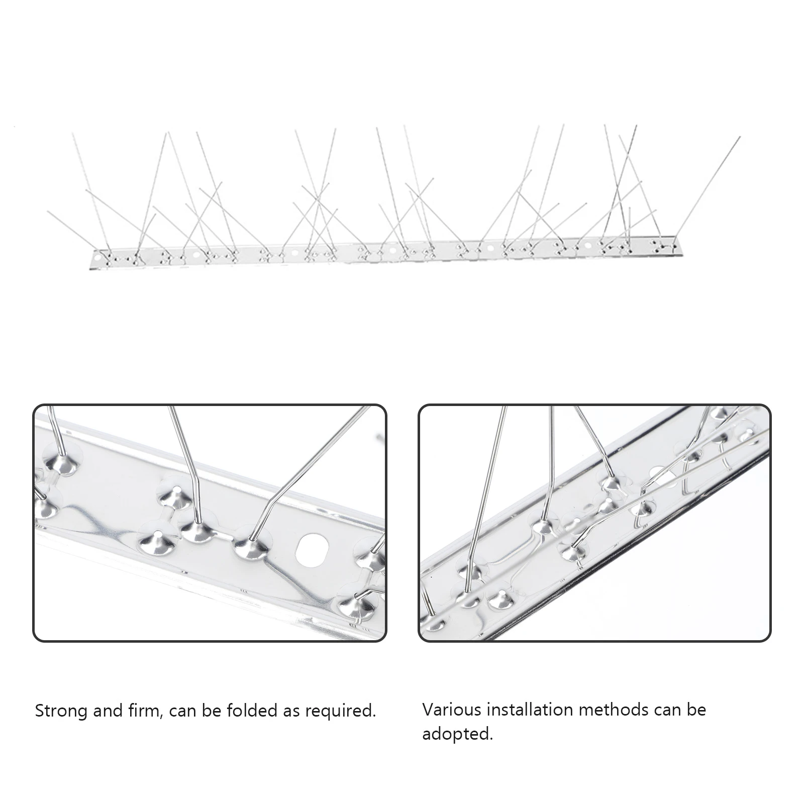

Stainless Steel Thorn Prevention Tool Outdoor Strips Silver Metal Garden Prickle Deterrent Repellent Fence Spike Pigeon Metal