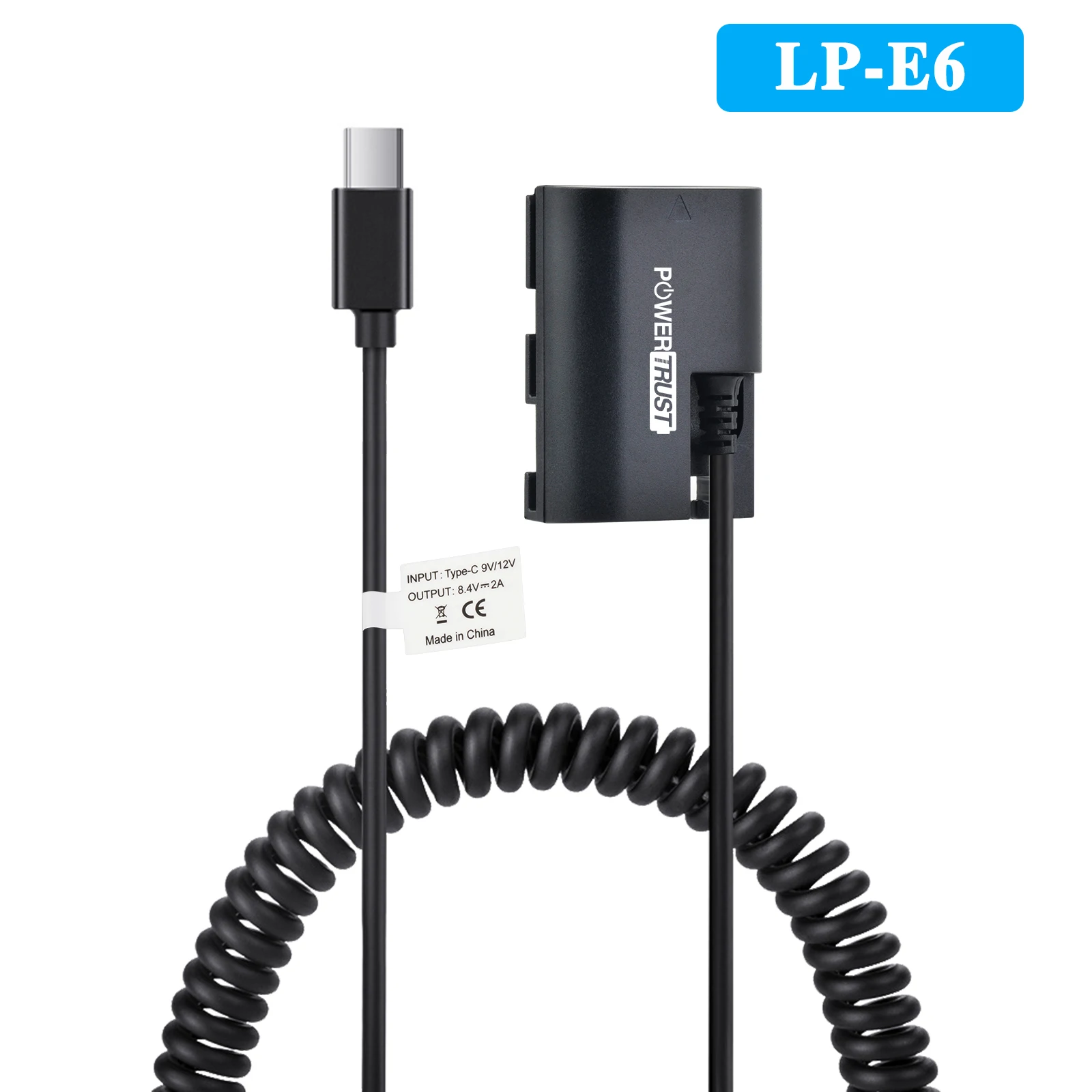 

ACK-E6 DR-E6 DC Coupler LP-E6 LP-E6N Dummy Battery USB-C PD Adapter for Canon EOS R R5 R6 R7 90D 80D 70D 60D 5D II III IV 6D 7D