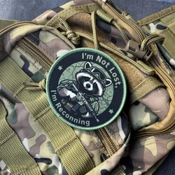 Parche táctico mapache I'm Not Lost Reconning – Insignia de moral con velcro
