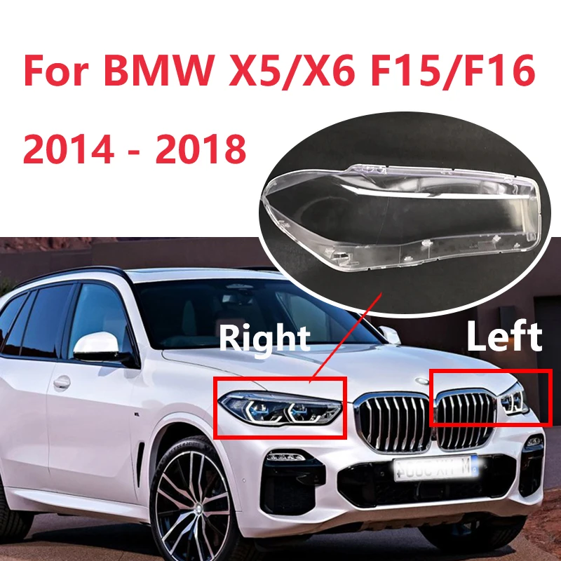 

Car Headlight Covers For BMW X5/X6 F15/F16 2014-2018 Right Left Car Headlight Glass Transparent Lampshade Auto Accessories