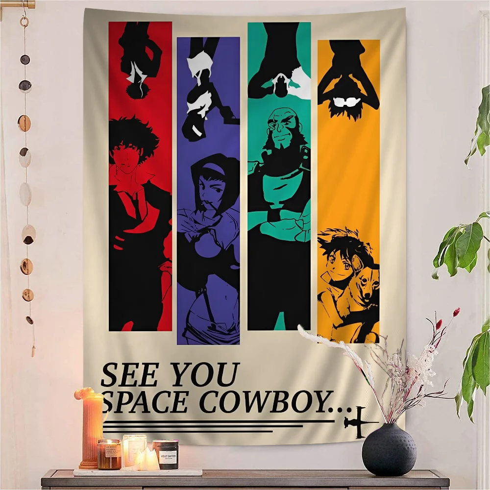 

Anime Cowboy Bebop Wall Tapestry Hanging Tarot Hippie Wall Rugs Dorm Wall Hanging Sheets