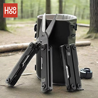 Youpin Huohou Mini Multi-Function Knife Outdoor Camping Folding Knife Tools Multitools 10 In 1 Portable Scissors Screwdriver Set