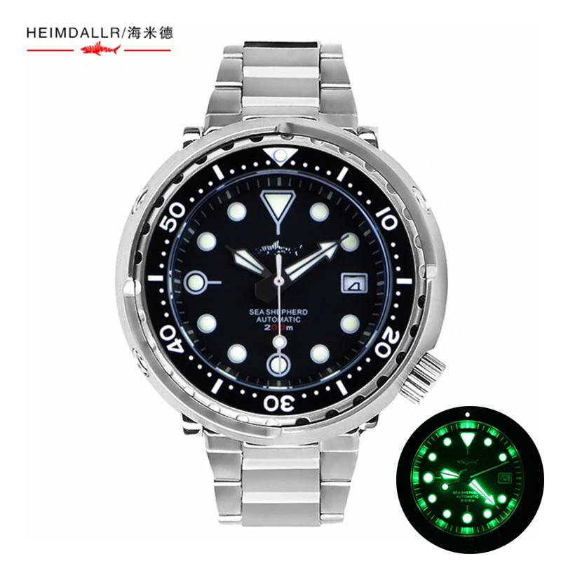 

Hemmead Tuna Can Men Watch Stainless Steel Sapphire Crystal 20Bar Watches For SBBN017 Automatic Mechanical Diving Watches