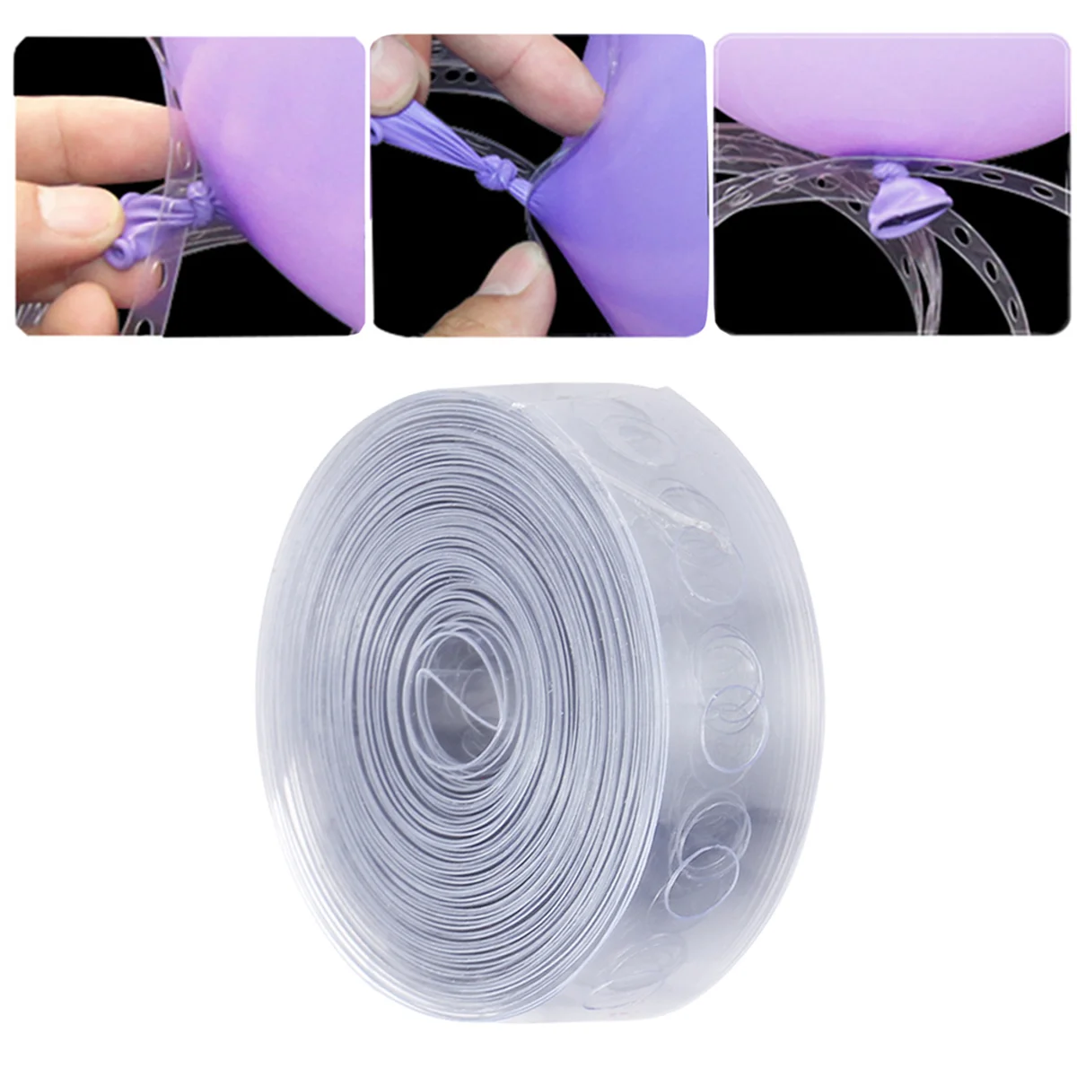 5m 4 Single Hole Transparent Balloon Chain Double-Sided Adhesive Tape for Wedding Party Gathering balloon tape