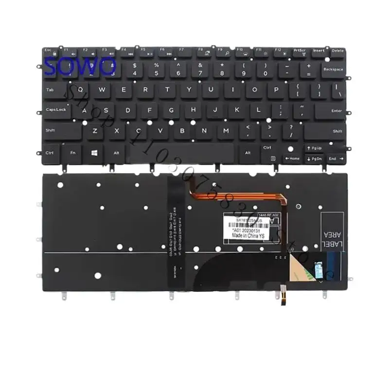 

WYORESY новая клавиатура с подсветкой для DELL XPS 13 9343 9350 9360 N7547 N7548 P54G P57G P41F @