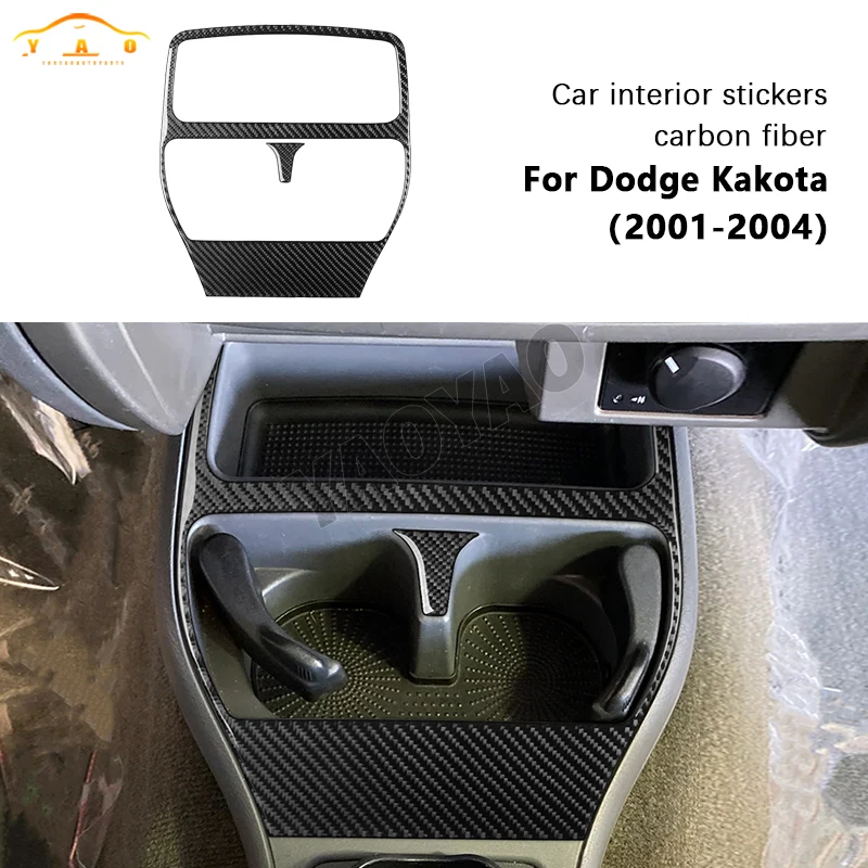 

Carbon Fiber Cup Holder Panel Set Cover Trim Sticker For Dodge Dakota 2001 2002 2003 2004 Car Interior Accessories