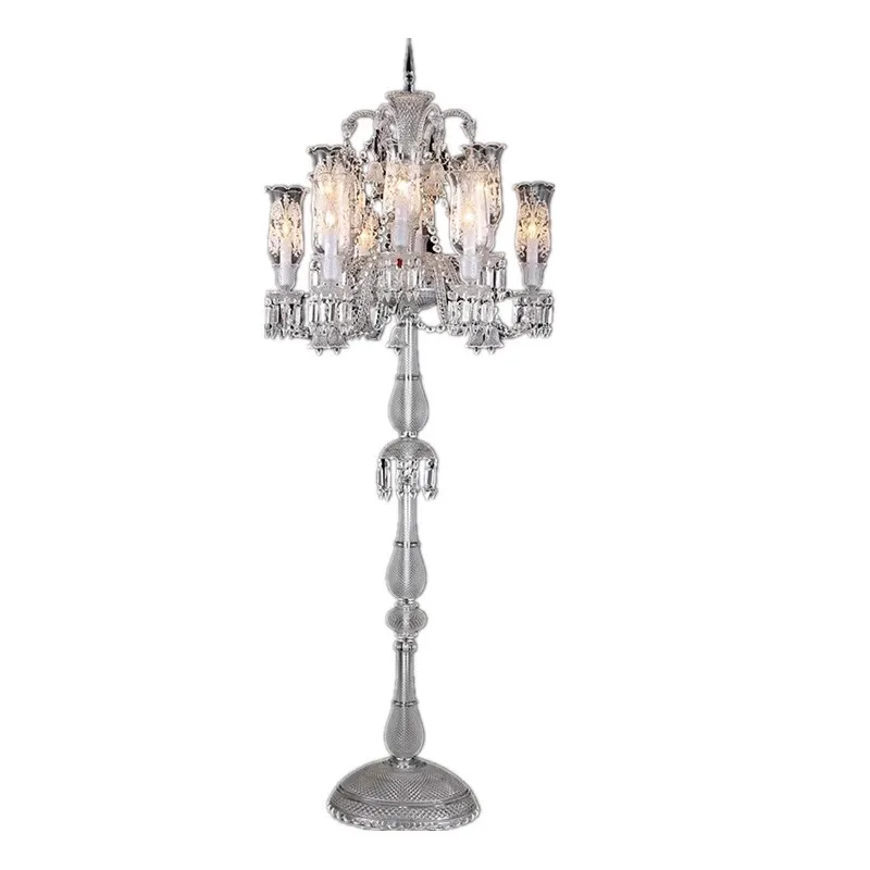 

Luxury atmospheric European-style villa living room crystal floor lamp modern simple study bedroom