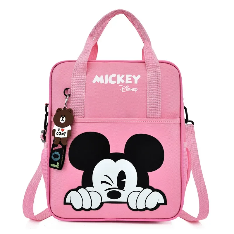 Disney Multifunctional Cartoon Mickey School Backpack Tote Bag Handbag Document Bookbag Square Schoolbag Student Tutoring Bags