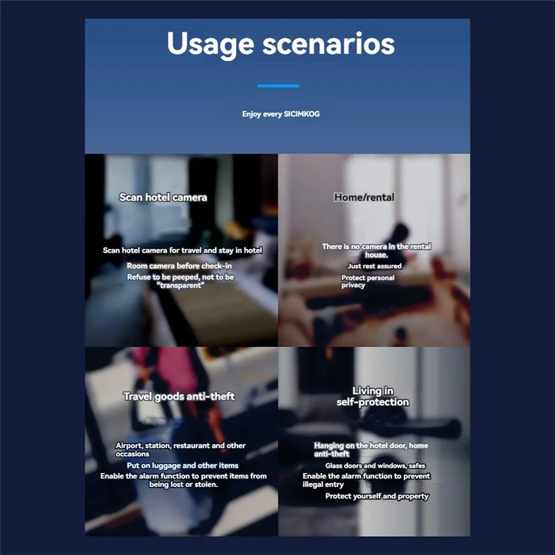 Противоугонная светодиодная ИК-сигнализация для отелей, аренды, путешествий на открытом воздухе, антискрытая камера, охранное устройство
