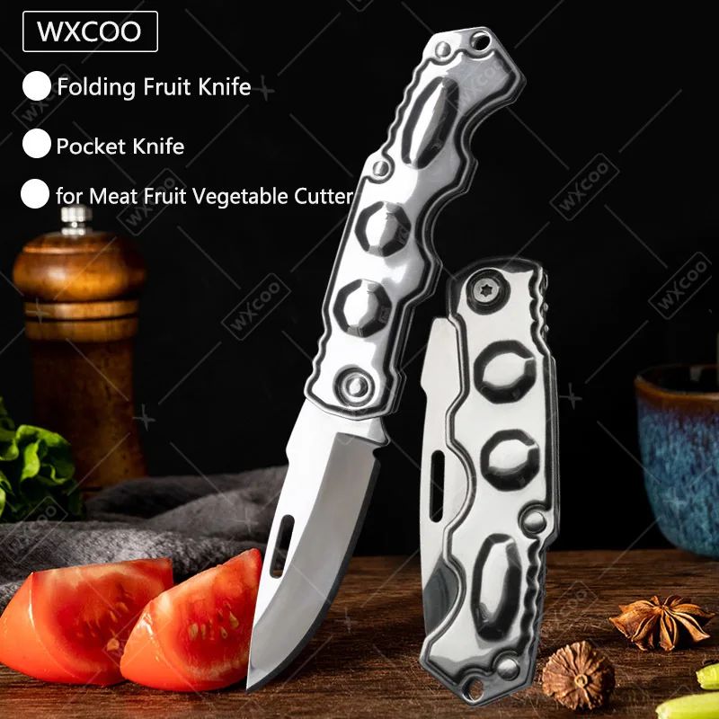 

WXCOO Folding Fruit Knife Sharp Kithcen Pocket Paring Knives Meat Cleaver Stainless Steel Fruit Knife Kitchen Accessories