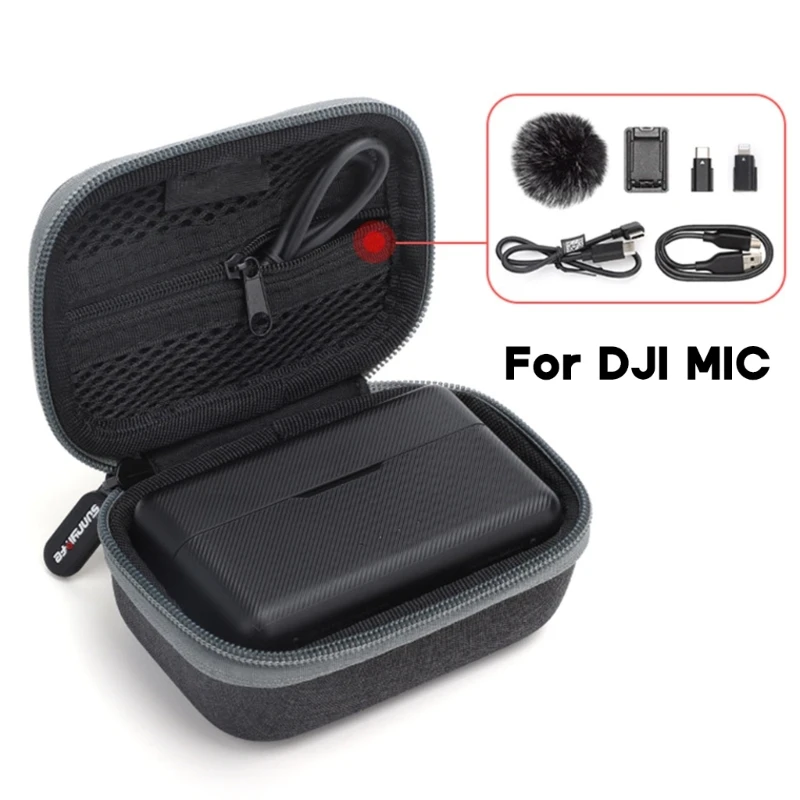 448F حقيبة يد ميكروفون لاسلكي حقيبة تخزين مع هوك ل DJI-Mic ميكروفون لاسلكي