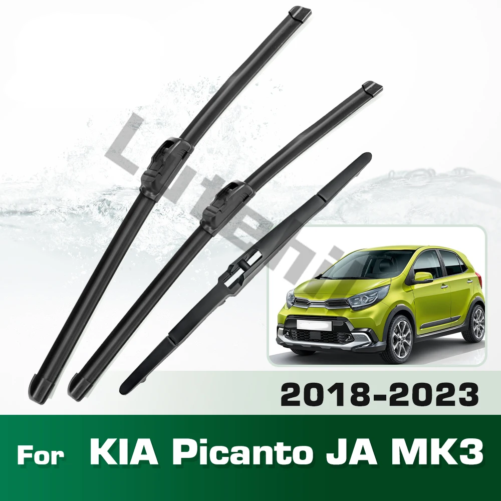 Scheibenwischer vorne und hinten, Set für KIA Picanto MK3 2018–2023, Windschutzscheibe, Windschutzscheibe, Fenster, Regenbürste, 24 Zoll + 14 Zoll + 11 Zoll