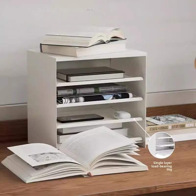 Multi-Functional Desktop Storage Organizer Compartments File Holder for A4 Paper Office Supplies Cosmetics Perfume Display Shelf