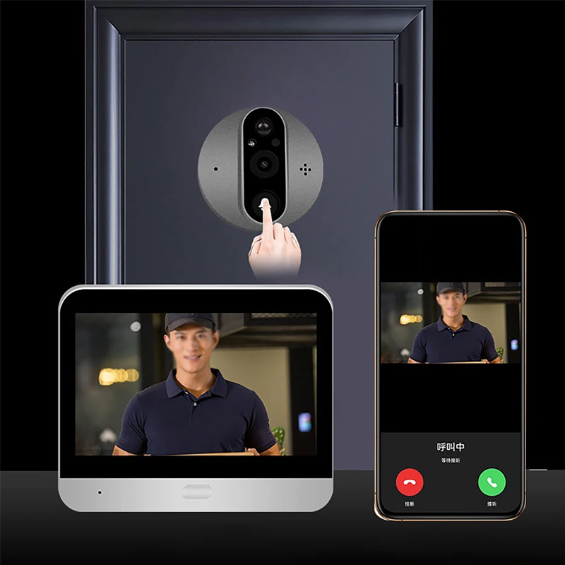 

1080P Wi-Fi Tuya умный видеодверной звонок 4,3-дюймовый двусторонний голосовой домофон дверной глаз камера домашней безопасности видео дверной звонок ночного видения