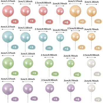 56 पीस बॉल केक पिक्स रंगीन बॉल के आकार का केक टॉपर पर्ल बॉल्स कपकेक केक इन्सर्ट टॉपर जन्मदिन की पार्टी शादी की सजावट के लिए 6 best sales जन्मदिन का केक टॉपर - №4