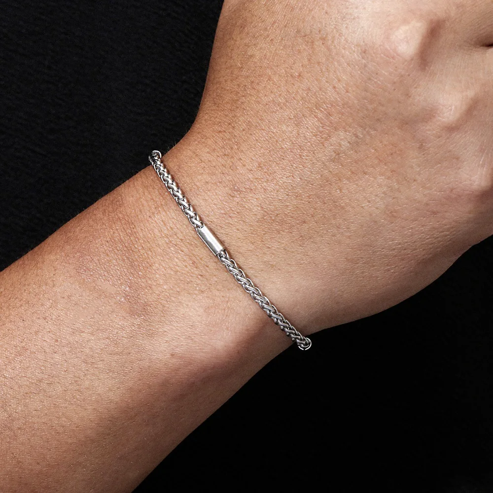 Snake Links Chain Bracelet for Men Teens Stainless Steel Plated Stack Bangle Hip-hop Wristband With Lobster Clasp Jewelry Gift