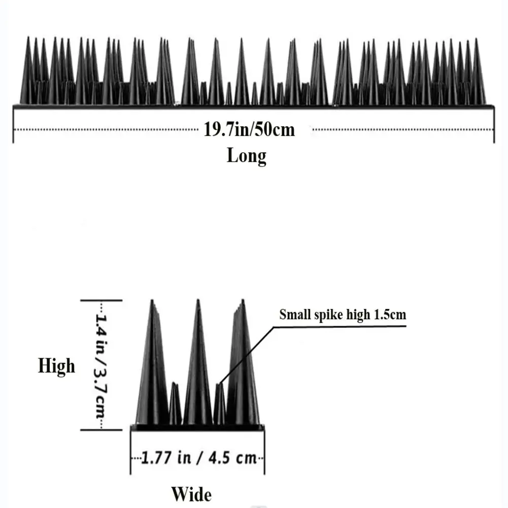 10Pcs Plastic Bird Repellent Spikes Mat Anti Cat Pigeon Spike Garden Fence Anti Wall Climb Bird Spikes Burglar Deterrent Spikes