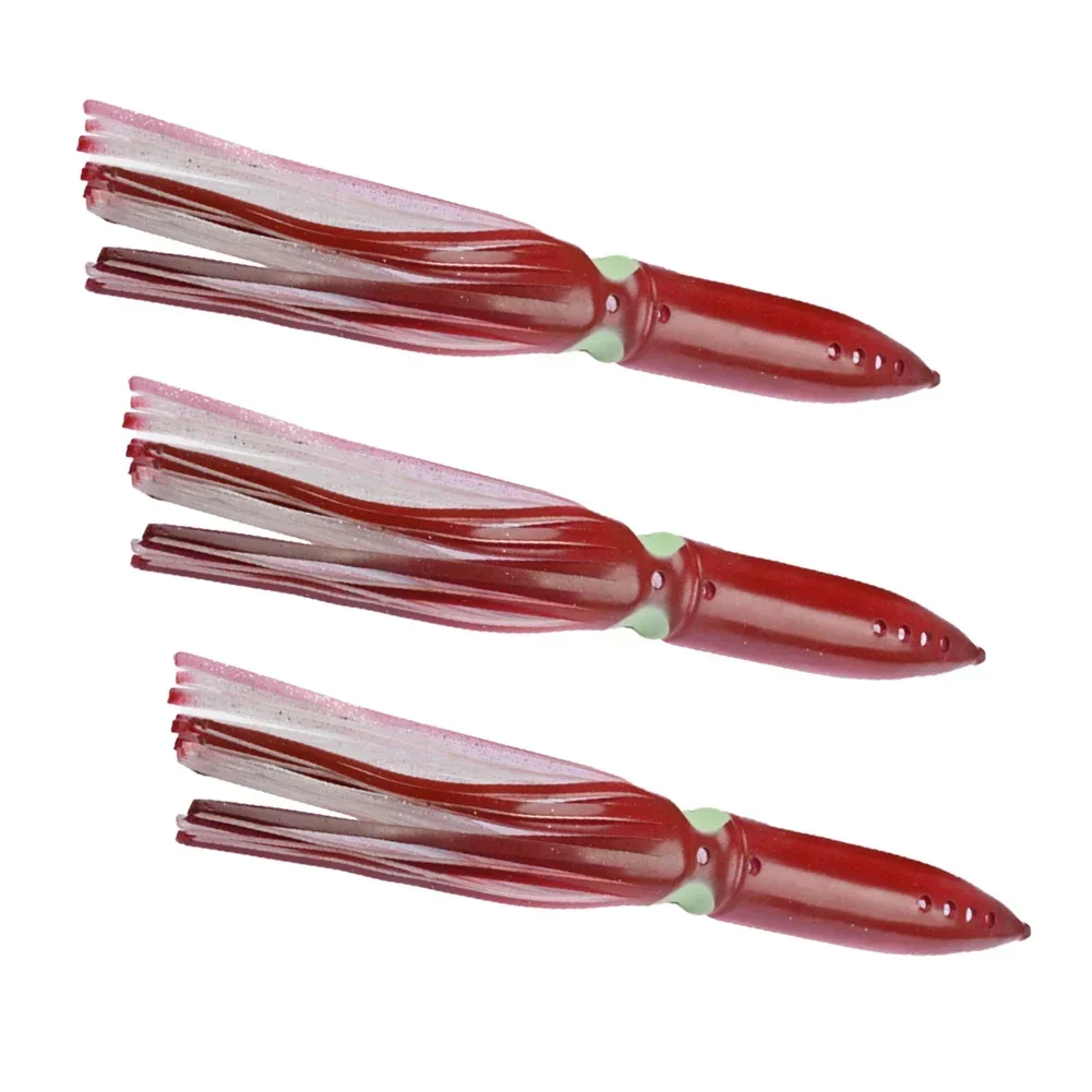 

Черно-белая искусственная приманка из ПВХ, гибкая искусственная приманка для кальмара, приманка для кальмара, в комплект входят три части, реалистичное действие для плавания