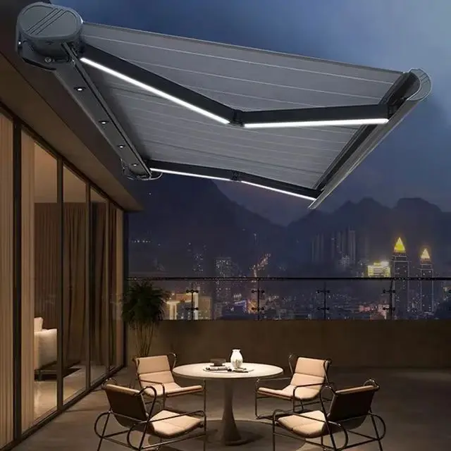 From  Motorized Retractable Awning for Balcony & Outdoor Aluminum Alloy Frame Cassette Design