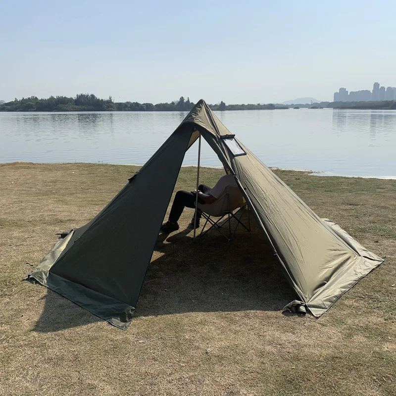 Outdoor pyramid tent for winter camping with built-in firewood stove Flame retardant Indian tent