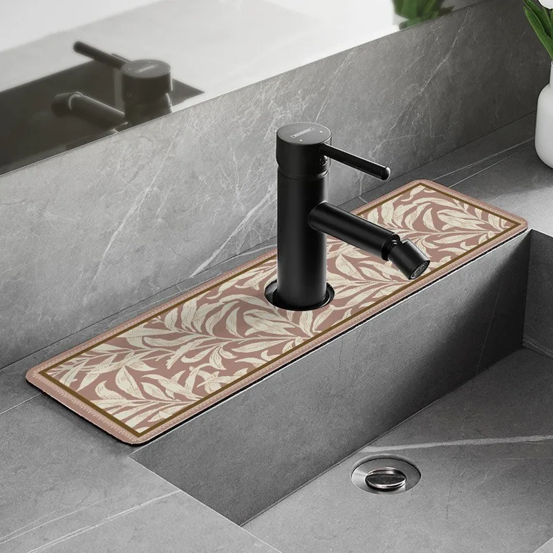 VIKAMA Faucet Water Filter Pad For Luxurious Bathroom Anti-Slip Anti-Splash Anti-Mold Washbasin And Sink Cup Diatomite Pad Decor