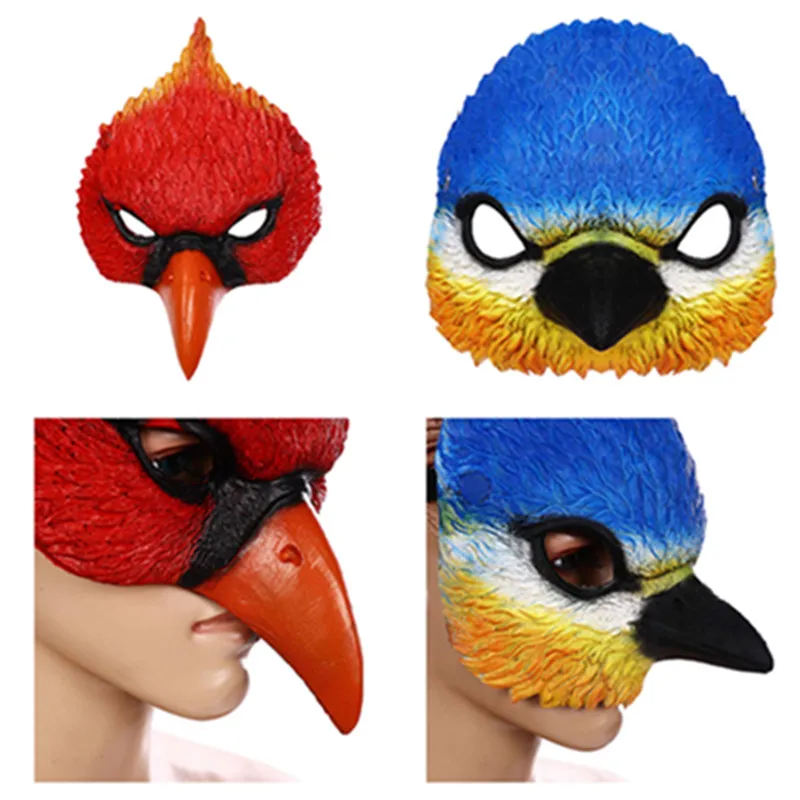 Adult Bird Head Mask Cosplay Masks Helmet Masquerade Men Women Fantasy Fancy Dress Halloween Party Costume Props